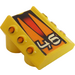LEGO Yellow Brick 2 x 2 with Flanges and Pistons with &quot;46&quot; and Orange Stripes (30603)