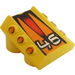 LEGO Amarillo Ladrillo 2 x 2 con Flanges y Pistons con &quot;46&quot; y Naranja Rayas (30603)