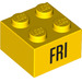 LEGO Geel Steen 2 x 2 met &#039;FRI&#039; (14804 / 97632)