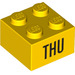 LEGO Geel Steen 2 x 2 met &#039;THU&#039; (14803 / 97630)