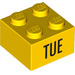 LEGO Yellow Brick 2 x 2 with &#039;TUE&#039; (14801 / 97626)