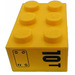 LEGO Yellow Brick 2 x 3 with Black 10T Right Side Sticker (3002)