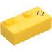 LEGO Yellow Brick 2 x 4 Braille with Arrow (69372)