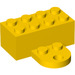 LEGO Geel Steen 2 x 4 Magneet met Plaat (35839 / 90754)