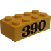 LEGO Yellow Brick 2 x 4 with 390 (3001)