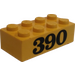 LEGO Žlutá Kostka 2 x 4 s 390 (3001)