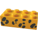 LEGO Gelb Backstein 2 x 4 mit Tier Spots (3001)