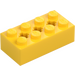 LEGO Yellow Brick 2 x 4 with Axle Holes (39789)