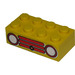 LEGO Yellow Brick 2 x 4 with Fabuland Car Grille Sticker (3001)