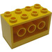 LEGO Geel Steen 2 x 4 x 2 met Gaten Aan Sides (6061)