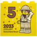 LEGO Жълто Тухла 2 x 4 x 3 с Besuchermeister 2023 Legoland Deutschland Resort и 5 Bronze (30144)