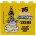 LEGO Жълто Тухла 2 x 4 x 3 с Birthday 2018 Legoland Deutschland Resort и Happy Birthday 16 (30144)