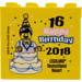 LEGO Jaune Brique 2 x 4 x 3 avec Birthday 2018 Legoland Deutschland Resort et Happy Birthday 16 (30144)
