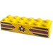 LEGO Gelb Backstein 2 x 6 mit Streifen, Star Aufkleber (2456)