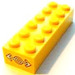 LEGO Geel Steen 2 x 6 met Trein logo aan Both Zijkanten Sticker (2456)