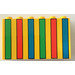 LEGO Yellow Brick 2 x 6 x 3 with green red and blue stripes pattern (6213)