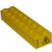 LEGO Yellow Brick 2 x 8 with &#039;CITY&#039; on one end, Electricity Danger Sign on other end Sticker (3007)