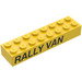 LEGO Geel Steen 2 x 8 met &quot;Rally Van&quot; (Rechtsaf) Sticker (3007)