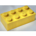 LEGO Geel Steen Magneet - 2 x 4 (30160)