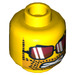LEGO Yellow Captain Stunt Minifigure Head (Safety Stud) (3626 / 90473)