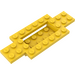 LEGO Giallo Macchina Base 10 x 4 x 2/3 con 4 x 2 Centre Well (30029)