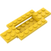 LEGO Geel Auto Basis 10 x 4 x 2/3 met 4 x 2 Centre Well (30029)