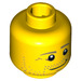 LEGO Yellow Carpenter Minifigure Head (Recessed Solid Stud) (3626 / 19115)