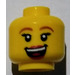 LEGO Gul Cheerleader Huvud (Infälld solid knopp) (3274)