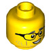 LEGO Yellow Chief Wheeler Minifigure Head (Recessed Solid Stud) (3626 / 66173)