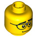 LEGO Yellow Computer Programmer Head With Black Glasses (Safety Stud) (3626 / 10005)