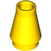 LEGO Gul Cone 1 x 1 uden top rille (4589 / 6188)