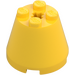 LEGO Yellow Cone 3 x 3 x 2 with Axle Hole (6233 / 45176)