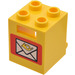 LEGO Yellow Container 2 x 2 x 2 with Envelope with Recessed Studs (4345)