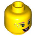 LEGO Yellow Cotton Candy Cheerleader Minifigure Head (Recessed Solid Stud) (3626 / 75006)