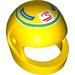 LEGO Yellow Crash Helmet with Green Ring and Blue / Red Markings (2446 / 106960)