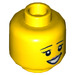 LEGO Yellow Crayon Girl Minifigure Head (Recessed Solid Stud) (3626 / 49333)