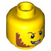 LEGO Yellow Crook Head with Dark Orange Beard and Missing Tooth (Recessed Solid Stud) (3626 / 20234)