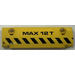 LEGO Yellow Curved Panel 11 x 3 with 2 Pin Holes with Black and Yellow Danger Stripes and &#039;MAX 12 T&#039; (Model Left) Sticker (62531)