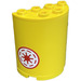 LEGO Yellow Cylinder 2 x 4 x 4 Half with Red Star Wars Republic Logo Right Sticker (6218)