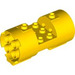 LEGO Geel Cilinder 3 x 6 x 2.7 Horizontaal Holle Studs in het middengedeelte (30360)