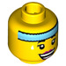 LEGO Yellow Dance Instructor Minifigure Head (Recessed Solid Stud) (3626 / 32745)