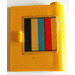 LEGO Yellow Door 1 x 3 x 3 Right with 5 Color Stripes Sticker with Solid Hinge (3190)