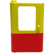 LEGO Yellow Door 1 x 4 x 5 Train Left with Red Bottom Half (4181)