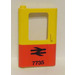LEGO Yellow Door 1 x 4 x 5 Train Left with Red Bottom Half with British Rail Logo and &#039;7735&#039; Sticker (4181)