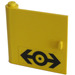 LEGO Yellow Door 1 x 5 x 4 Left with Large Black Train Logo Sticker with Thick Handle (3195)