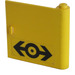 LEGO Amarillo Puerta 1 x 5 x 4 Derecha con Grande Negro Tren logo Pegatina con mango grueso (3194)