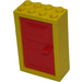 LEGO Geel Deur 2 x 4 x 5 Kader met Rood Deur