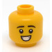LEGO Geel Dubbele Sided Hoofd met Smile en Raised Eyebrows (Verzonken Solid Stud) (3626 / 100972)