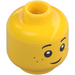 LEGO Gul Dobbeltsidig Barn Hode med Freckles med Sad Expression / Smiling (Forsenket solid knott) (38826 / 96004)