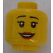 LEGO Žlutá Oboustranné ženský Hlava s Smiling a Scared Expression (Zapuštěný pevný cvoček) (3626)